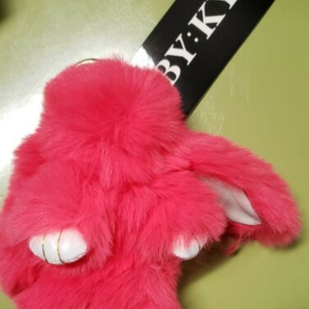Furry Bunny Rabbit Plush Keychain - Picture 3 of 7